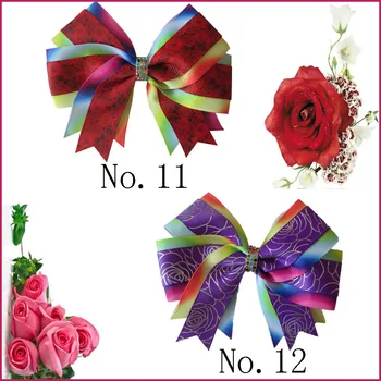 

20 BLESSING 4.5" Rose Cheer Hair Accessories Bow Clip National Flower Clover