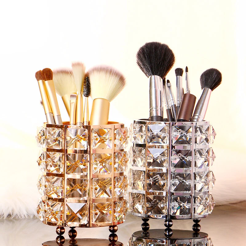 

1PC Multi-Purpose Crystal Storage Cosmetic Brush Makeup Holder Pencils Bucket Pen Rack Container Pots Desktop Organizer Decor
