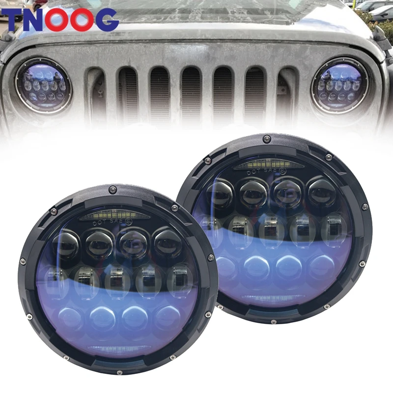 

TNOOG 2pcs 7" high power 130w LED Headlight For jeep Wrangler 7Inch LED Headlamps For lada niva 4x4 For Land Rover UAZ Hunter