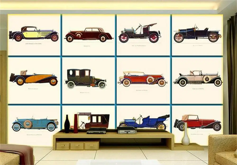 Classic Car Shop Wallpaper