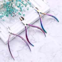 BORN PRETTY obcinacz do paznokci nożyczki ze stali nierdzewnej Rainbow pinceta Clipper martwa skóra Remover nożyce do przycinania brzegów szczypce nożycowe 4