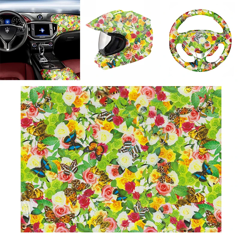 Butterfly Flowers Hydrographic Film Water Transfer Printing Film Hydro Dip PVA 50*100cm
