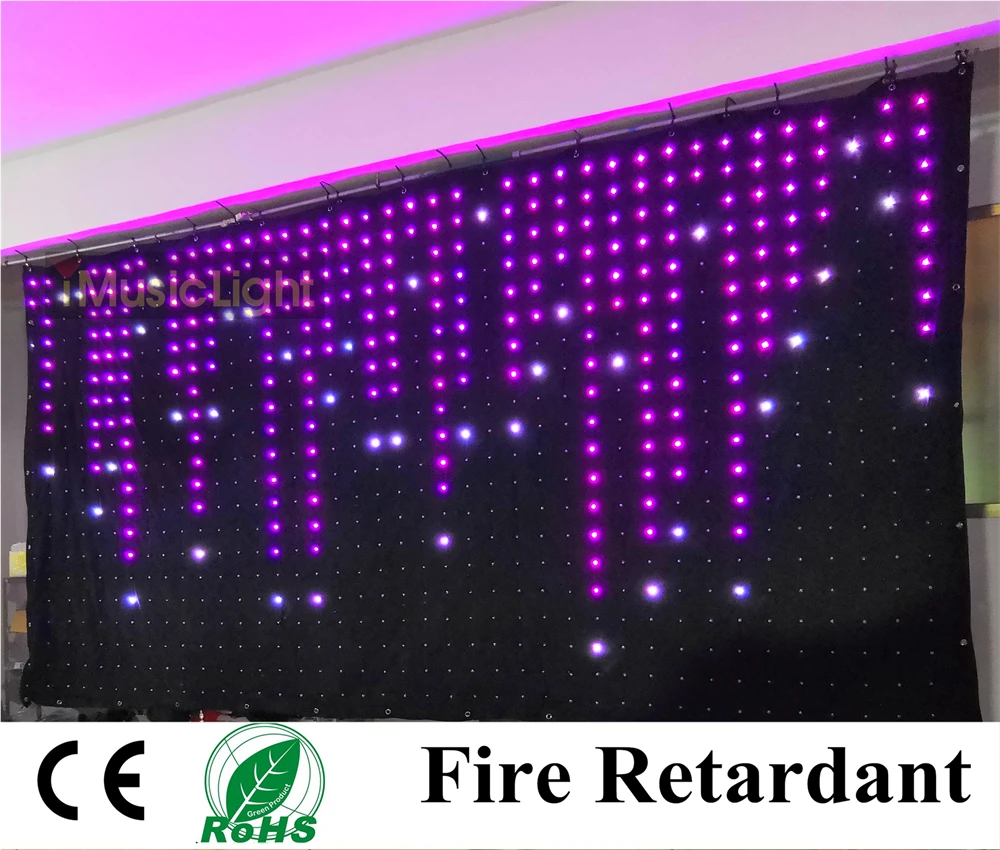 

P10 2M x4M LED Video Curtain DMX 10cm spacing PC/ DMX controller with SD card