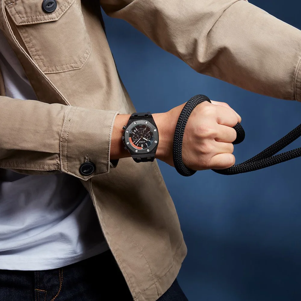Мужские спортивные часы Топ бренд класса люкс кварцевые ЧАСЫ Hublo бизнес силиконовый ремешок часы мужские наручные часы Relogio Masculino