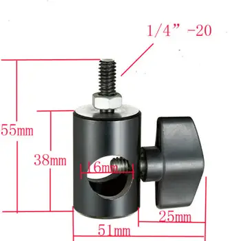 

Two way lock adaptor can hold 16mm rod and assembly with 1/4"-20 male thread