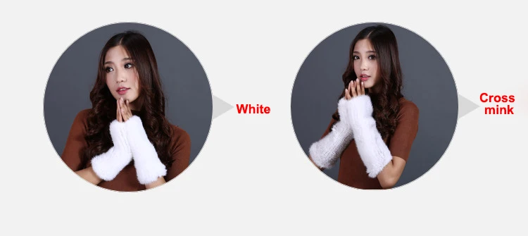 Winter Warm Gloves For Women Natural Mink Fur Gloves Female Knitted Real fur Gloves Fingerless Thick 2017 New (4)-1