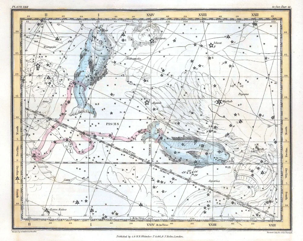 Pisces Andrameda карта в виде созвездия Классическая винтажная ретро декоративная крафт