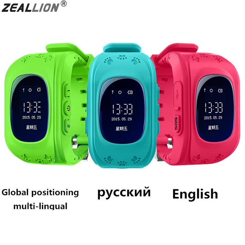  ZEALLION Smart Uhr Q50 LCD OLED GPS Sicher Für Armbanduhr SOS Anruf Location Finder Locator Tracker