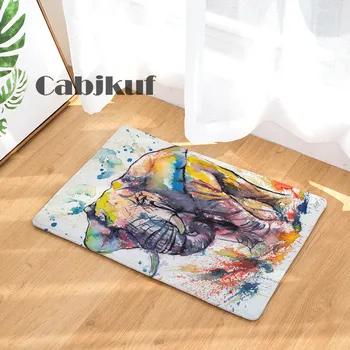 

High Quality Anti-Slip Carpets Personality Color Painting Elephant Print Mats Bathroom Floor Kitchen Rugs 40x60or50x80cm