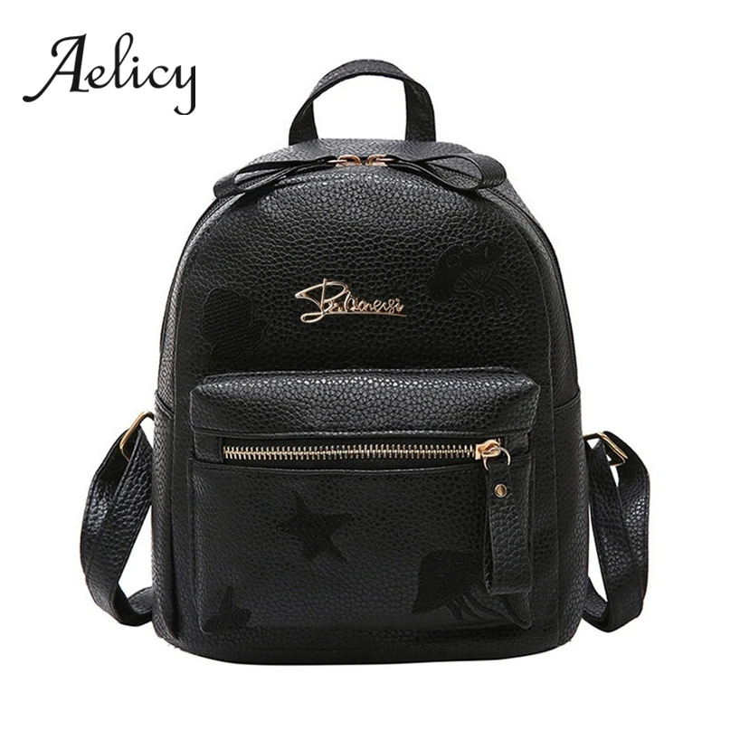 

Aelicy Lady Casual Striae Backpack Bags Simple Fashion Leather Backpack Students School Bags Women Shoulders Rucksack New 2019