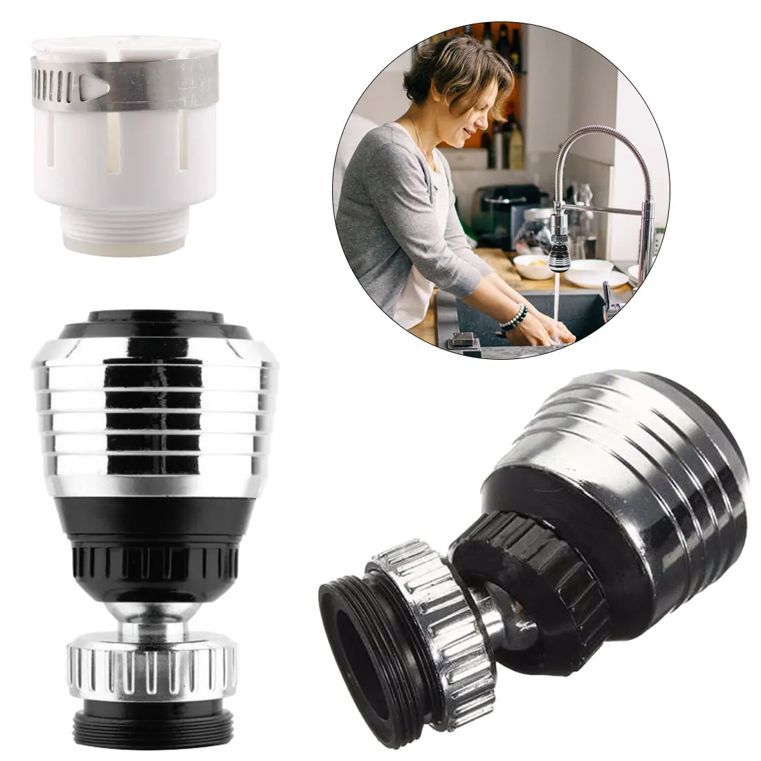 

Degree Rotate Faucet Nozzle Faucet Kitchen Sprayer Head Water Saving Taps for Kitchen Faucet