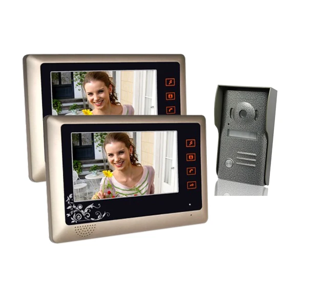 

Video Door Phone 7 Inch LCD Color Doorbell Intercom Entry System Kit Unlock Night Vision Monitor and Rainproof IR Camera