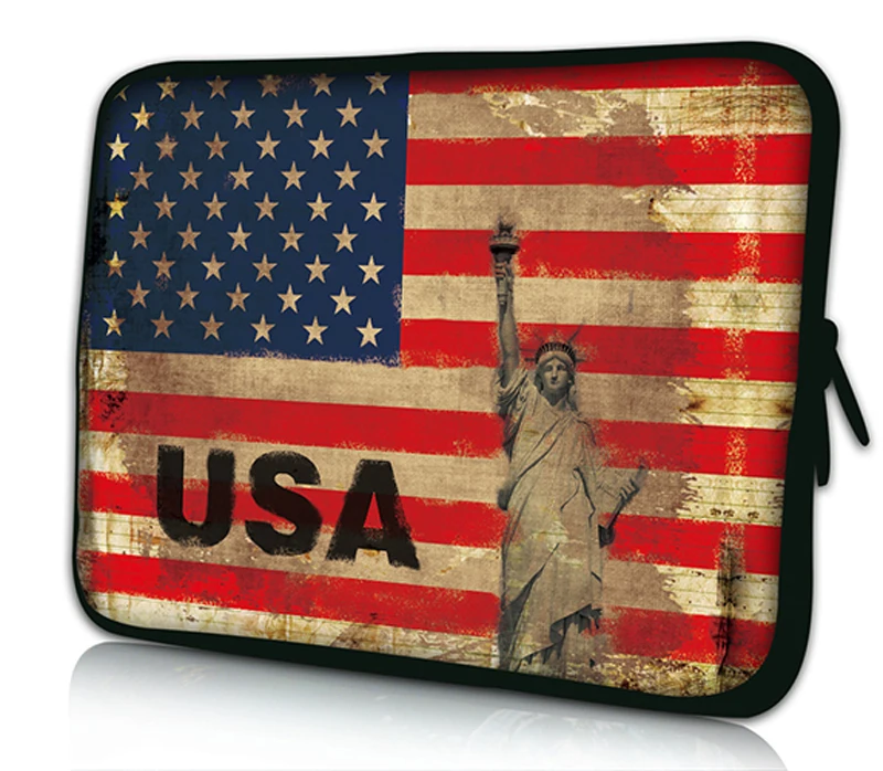 USA Flag Soft Neoprene Netbook Laptop Sleeve Case Bag