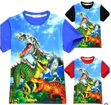 4-12Years мультфильм рисунок динозавра для маленьких мальчиков футболка с принтом новые летние Для детей Одежда для мальчиков, одежда с