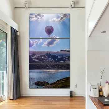 

Canvas Pictures For Living Room Home Decor Framework 3 Pieces Hot Air Balloon And Landscape Paintings HD Prints Poster Wall Art