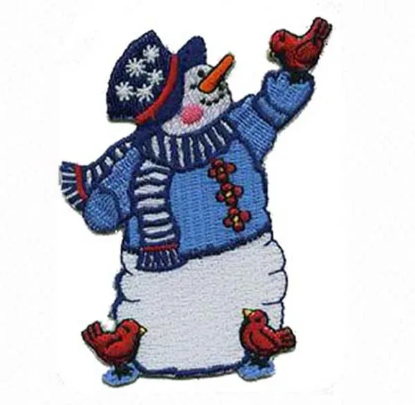 Изготовленные на заказ с изображением снеговика заплатка для одежды из саржи с плоским брат и железо на поддержку по индивидуальному заказу MOQ50pcs по почте