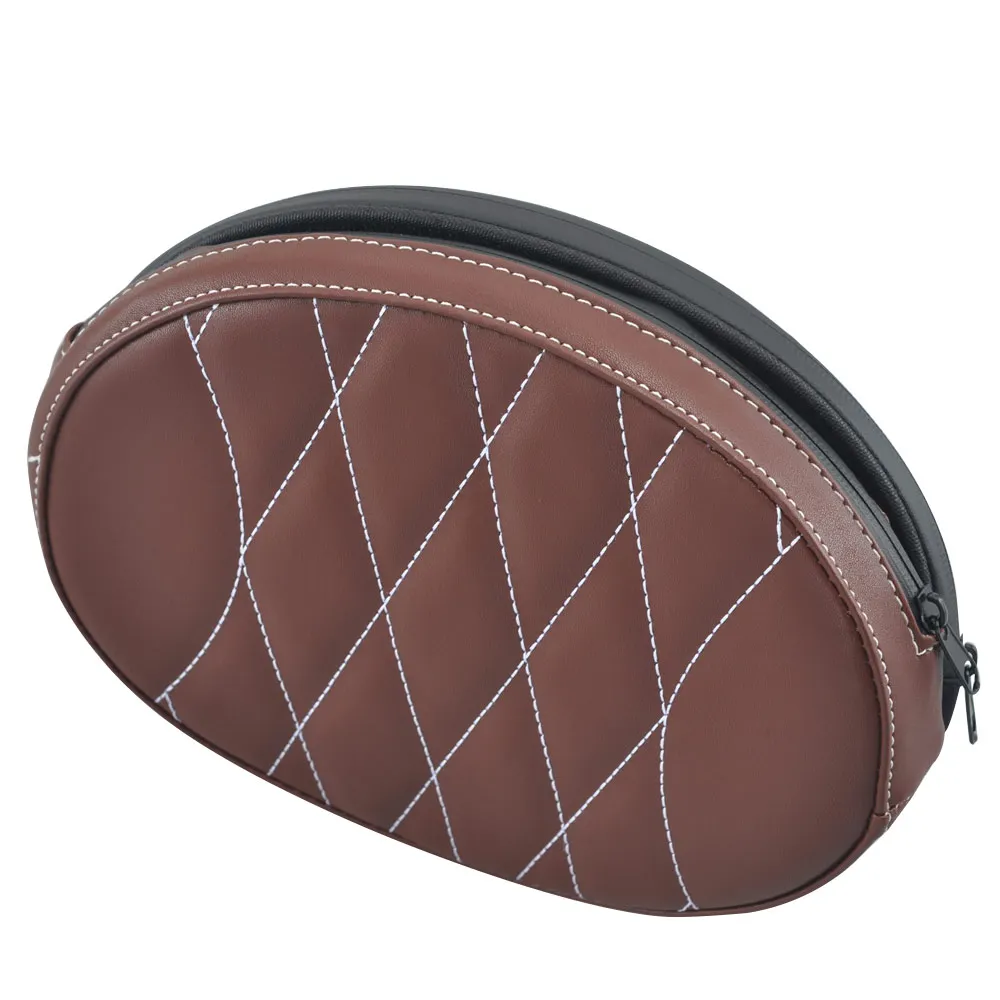 

Motorccyle Sissy Bar Backrest Pad Brown Cushion For Harley Touring Electra Street Road Glide Softail Fatboy Breakout COV
