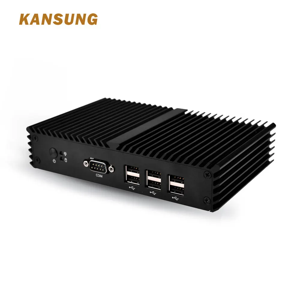 Мини-ПК Kansung с четырехъядерным процессором Celeron J1900, 2 гигабитных порта NIC lan, 8USB, безвентиляторный X86, низкая мощность, микрокомпьютер, поддержка Win Linux