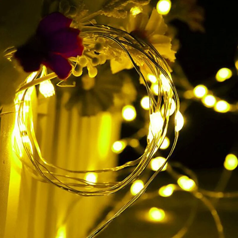 16 color changer garland Battery Powered LED String Lights with Remote Control Copper Wire curtain led Fairy Lights Christmas (2)