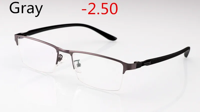 Деловые очки для близорукости, фотохромные очки для мужчин и женщин, очки для близорукости, оправа с цветными линзами, солнцезащитные очки для близорукости - Цвет оправы: Gray