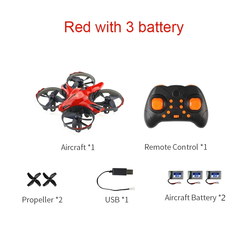 JJRC H36/H345/H56/H70/DHD D4/ZLX H238 2,4G 4CH 6 оси Безголовый режим мини Радиоуправляемый Дрон Квадрокоптер RTF игрушки для мальчиков подарок VS E016H SG106 - Цвет: Red H56 3battery