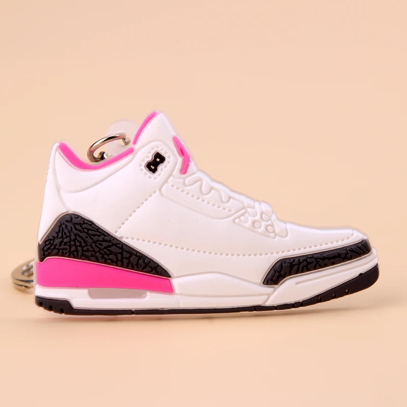 Мини Jordan 3 брелок обуви Для мужчин Wome/дети c логотипом отличный подарок для баскетбола брелок-кроссовок для ключей ключ держатель porte Clef - Цвет: Picture Color7