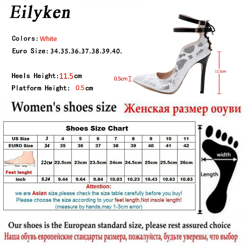Eilyken 2019 New Design Autumn Rivet Serpentine Pumps Sandals 11.5CM Fashion Pointed Toe Buckle Strap Thin Heel Woman Shoes