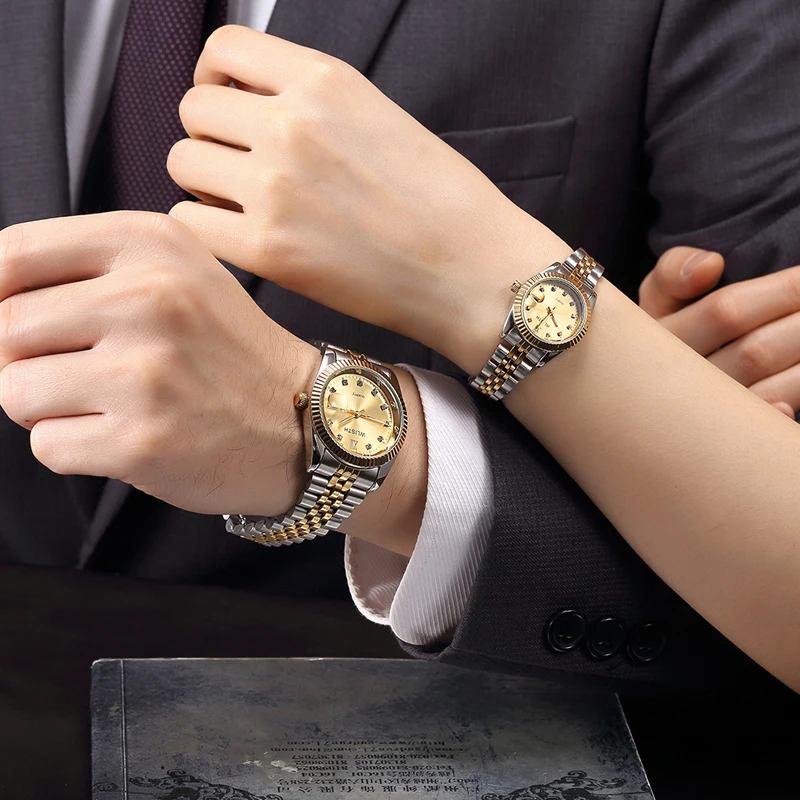 Топ люксовый бренд влюбленные пара кварцевые наручные часы мужские и женские часы Erkek Kol Saati мужские часы Relojes Mujer Прямая поставка