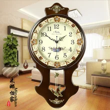 Q Home Decor European Mute Solid Wooden Antique font b Wall b font font b Clock