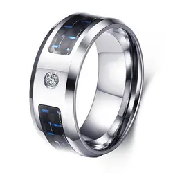 Fine Jewelry углеродного волокна инкрустация 316L Кольца из нержавейки высокое качество мужские ювелирные изделия обручальное мужское кольцо для