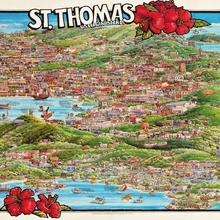 Vintage Europa mapa póster St. Thomas EE. UU. Islas virgen pinturas clásicas lienzo Vintage carteles de pared pegatinas decoración del hogar regalo