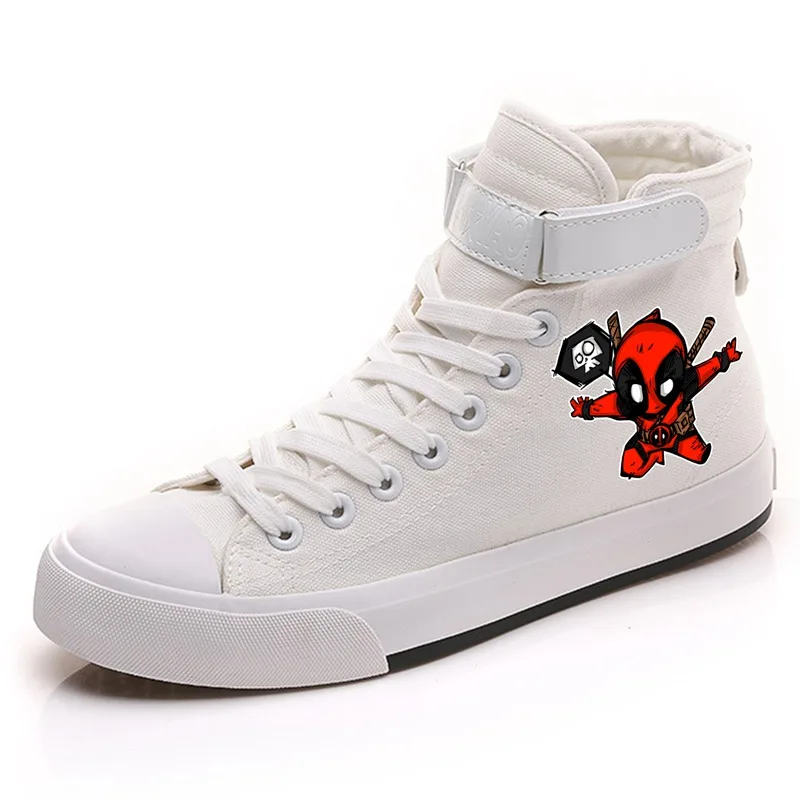 as the picture Marvel Comic Deadpool Venom Человек-паук высокие холщовые мужские кроссовки с вельветовыми шнурками модные кроссовки A193291 - Цвет: as the picture