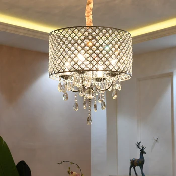 

Crystal lamp shades chandeliers Lighting Bedroom Dining room Kitchen Lustre salon Black Sliver Cage Chandeleir lighting Fixtures