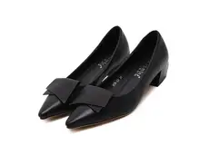 Fashion 2016 new women shoes Square heel Pointed Toe women’s pumps sexy high heels women soft leather Casual shoes for women