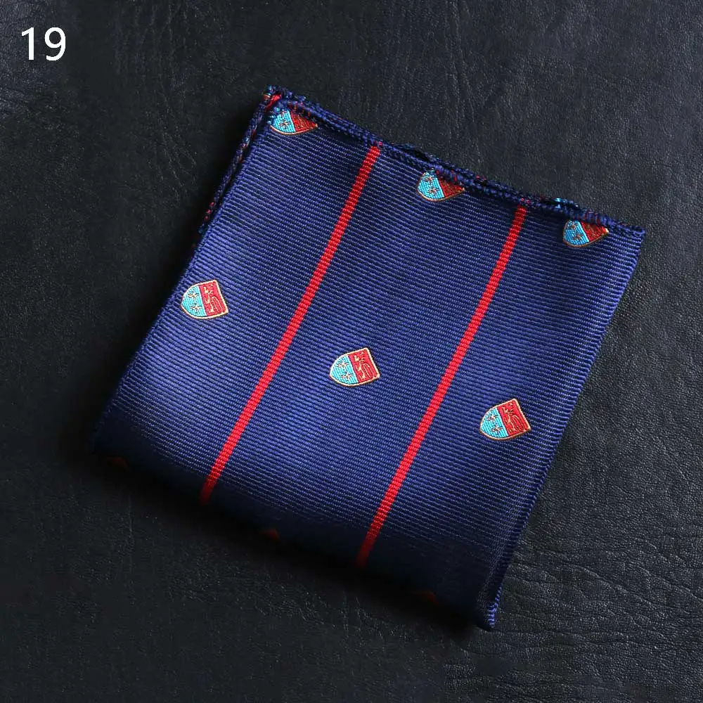 19 Ties 23*23 см винтажная атласная Вышивка Пейсли для мужчин бизнес платок Карманный квадратный цветочный полотенце для сундуков носовые платки для костюма аксессуары - Цвет: 19 Ties