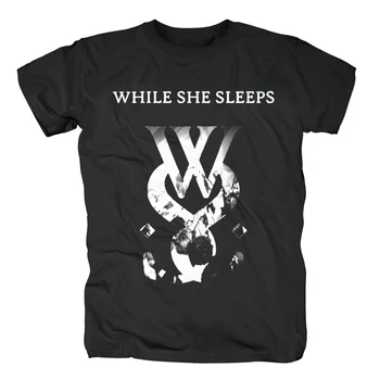 

Bloodhoof While She Sleeps metallic hardcore band Mens Black cotton T-Shirt Asian Size