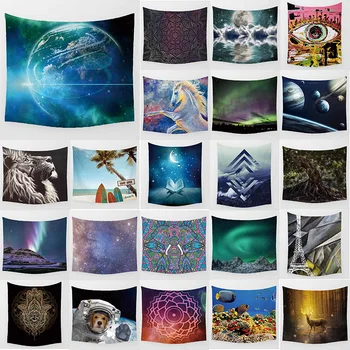 

Unicorn earth tapestry dog eyes wall hanging tapestry home decoration large rectangle bedroom wall tapestry