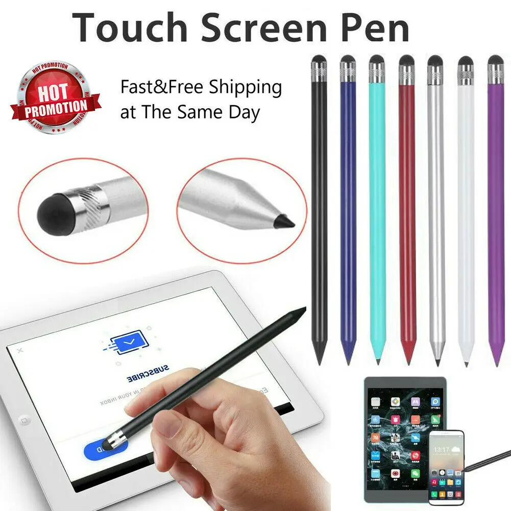 

2 in 1 Touch Screen Pen Stylus Thin Capacitive Universal For Tablet Phone PC