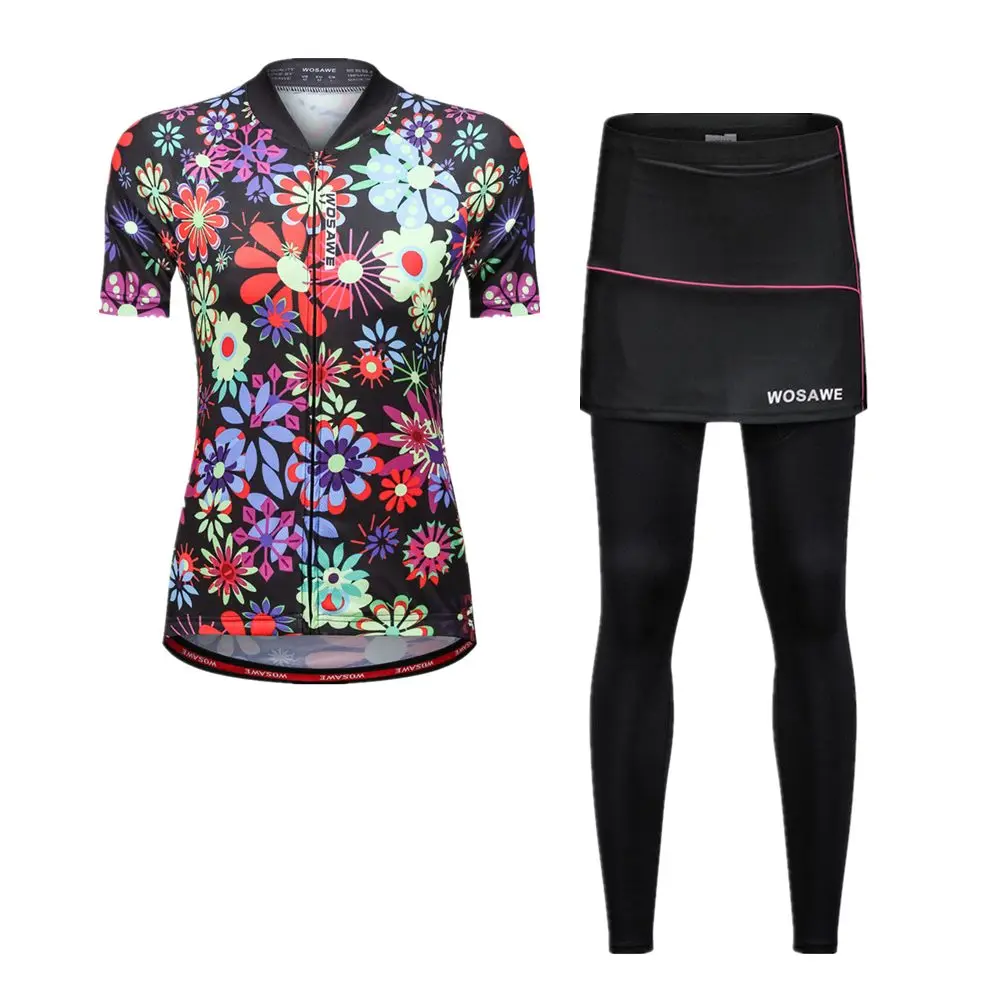 WOSAWE женские велосипедные Джерси наборы спортивной быстросохнущей одежды MTB дорожный велосипед велосипедная одежда летние костюмы с короткими рукавами
