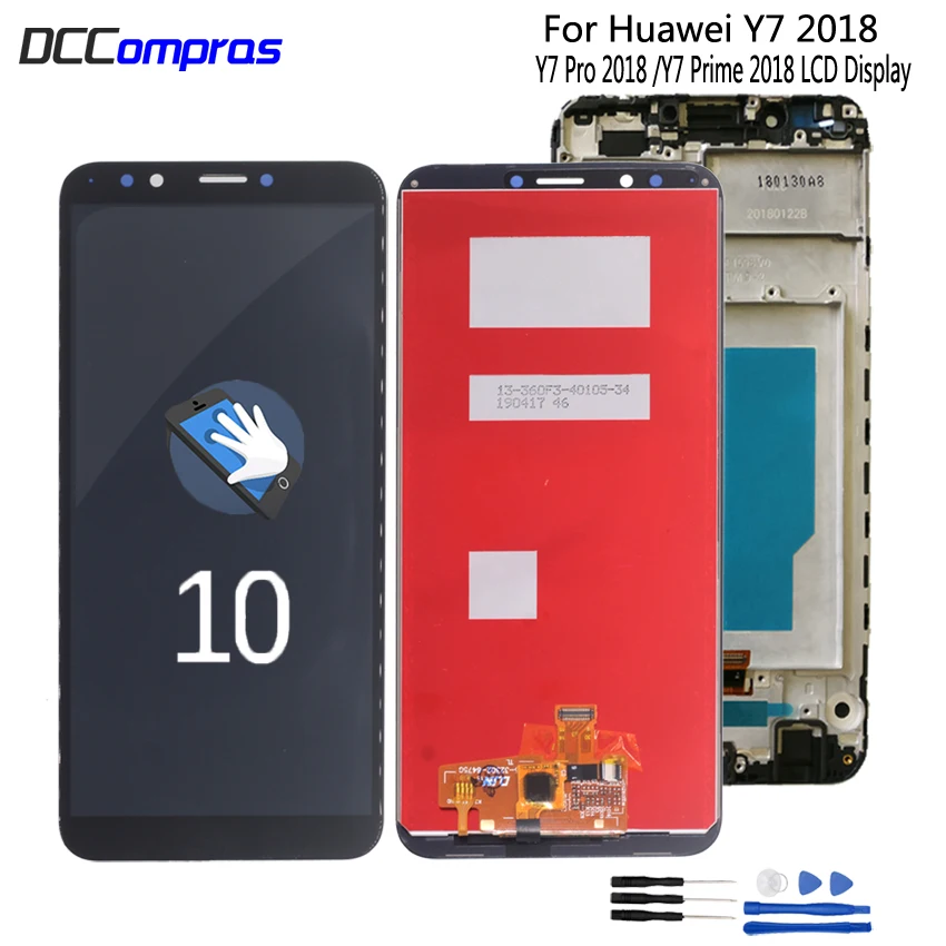 ЖК дисплей с сенсорным экраном и дигитайзером в сборе для Huawei Y7 2018 Pro Prime замена