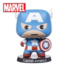 Disney Marvel Cute Cartoon Captain American Iron Man Action Toys Figures for Boys Children Adult Room Car Decor Colloection Gift