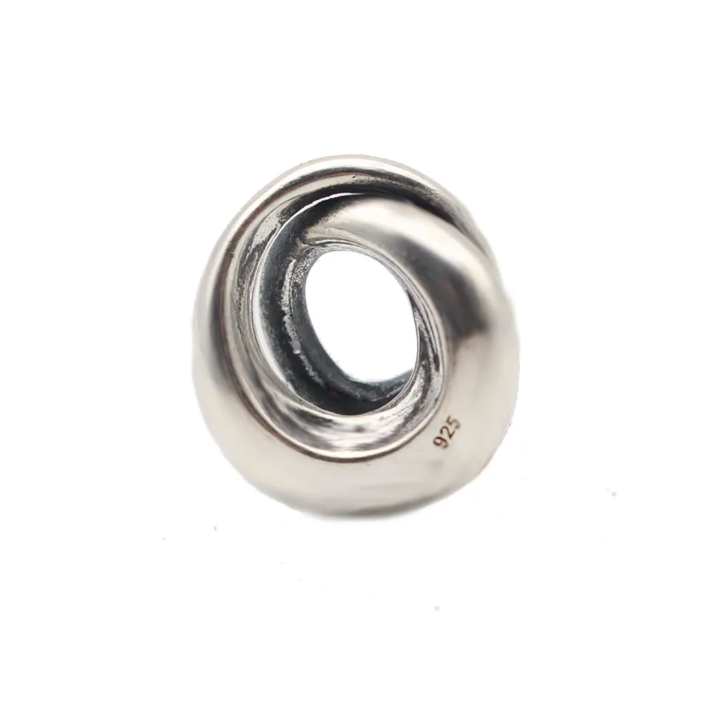 

925 Sterling Silver Neverending Charm Beads Fit Original Troll 5mm Big Hole Bracelets For Gift Womnen DIY Bead Jewelry Making