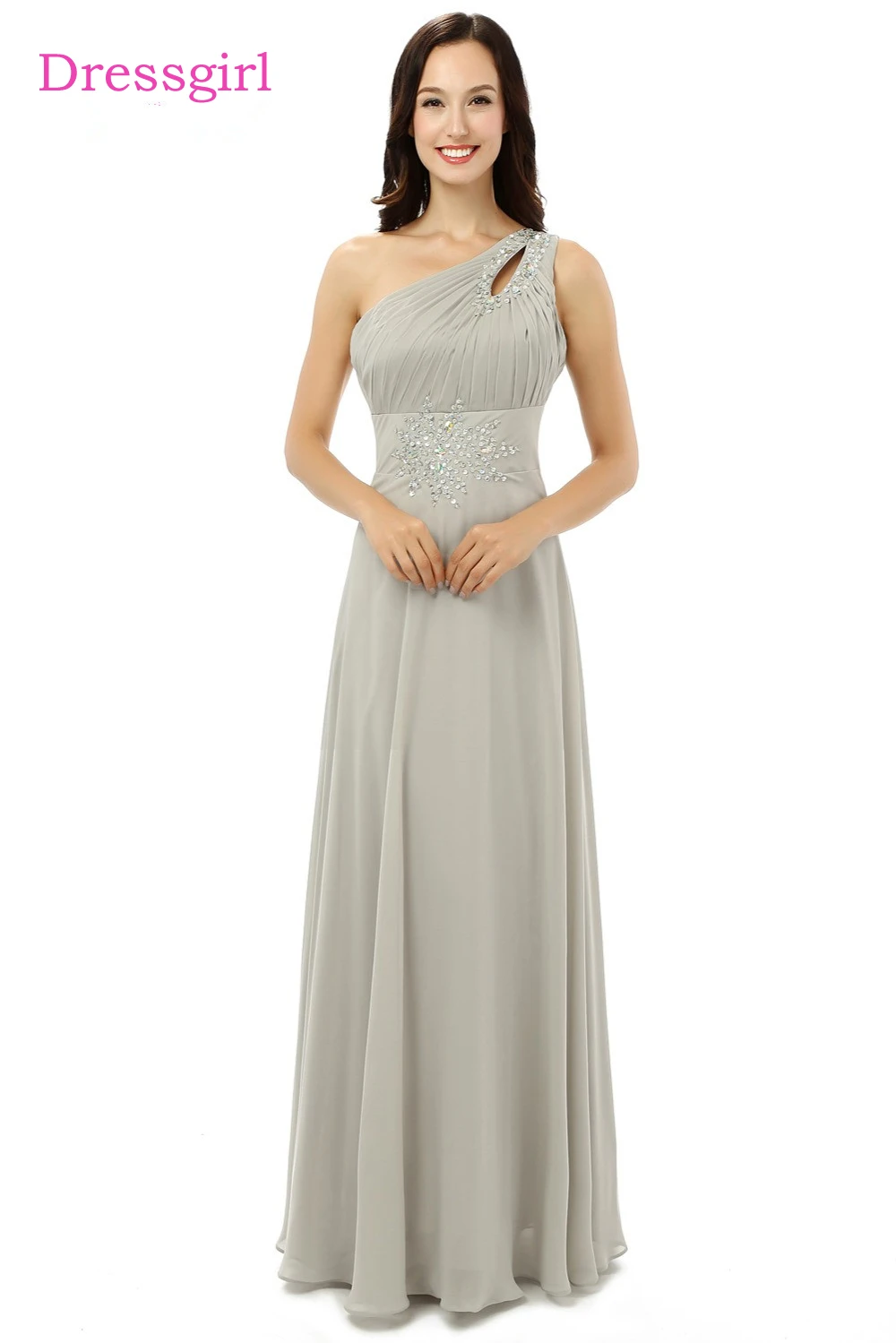 New Cheap Bridesmaid Dresses Under 50 A line One shoulder Floor Length
