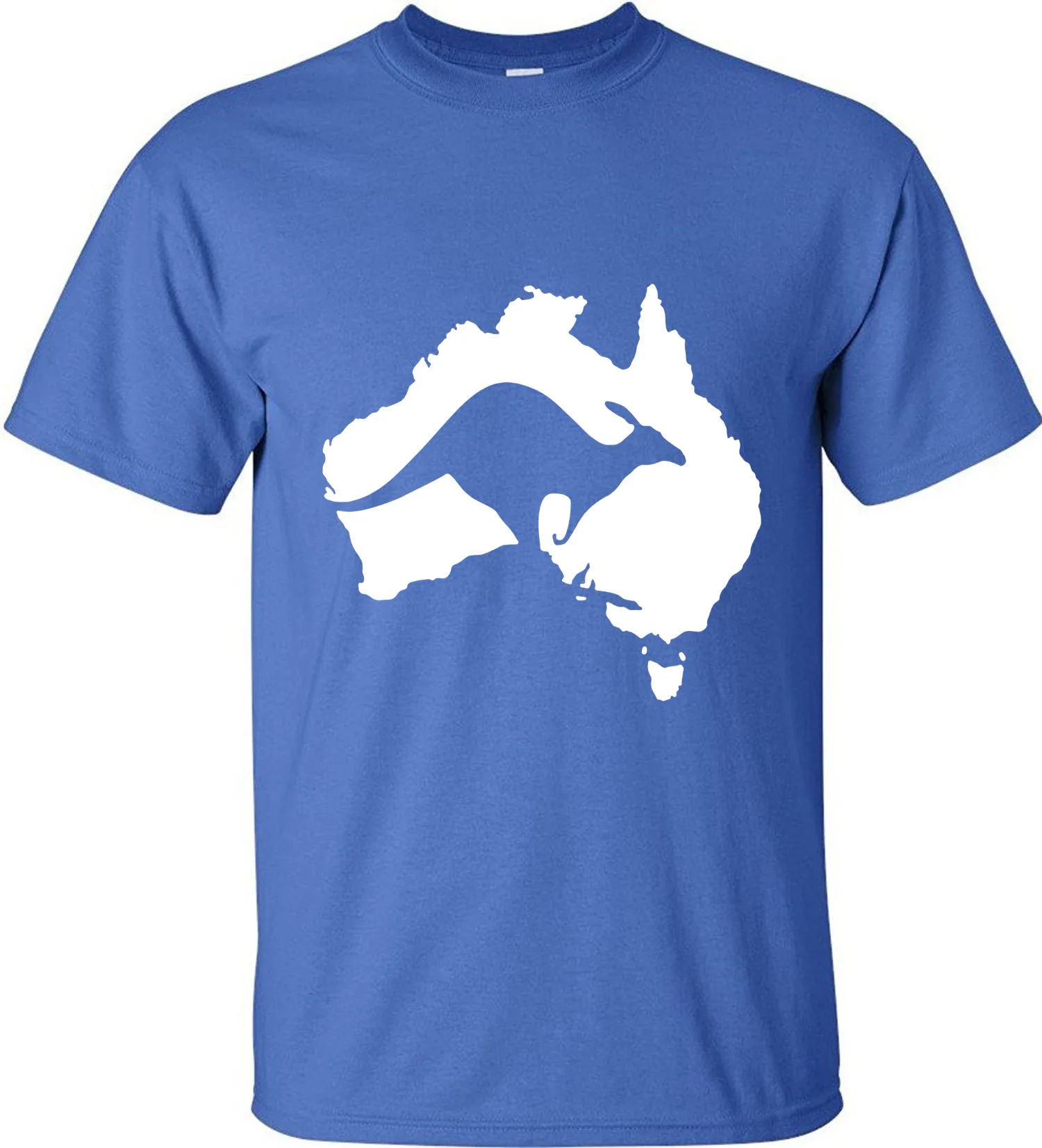 Crew Neck Mens Tee Shirt Cool Australia Map Kangaroo Men Cotton O Neck Summer Style Short Sleeve
