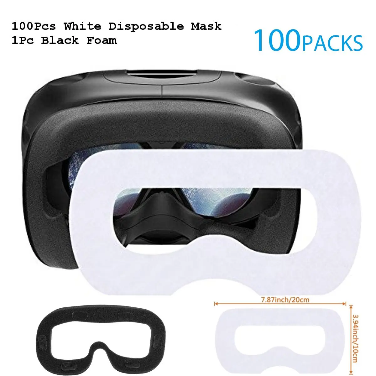 

100Pcs Disposable Hygiene Face Cover Mask with Sponge Mat for HTC Vive VR Headset case VR Virtual Reality Accessories