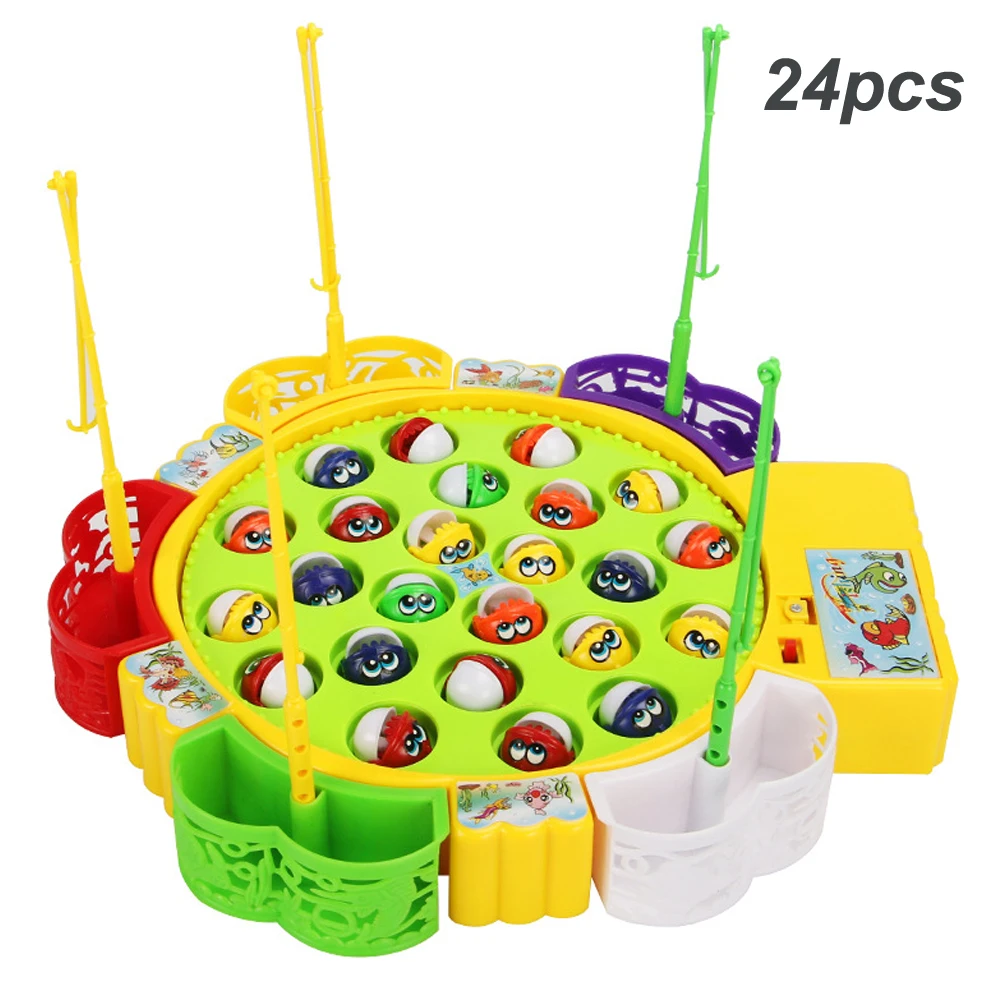 Детские игрушки для рыбалки, электрическая вращающаяся игра для рыбалки, музыкальная Рыбная тарелка, набор магнитных спортивных игрушек для детей, подарки