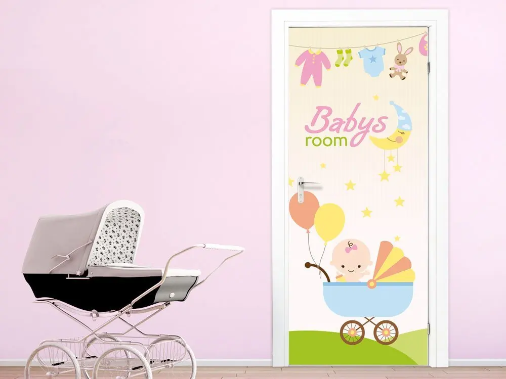 Free shipping 3D baby room door Sticker for Bedroom Living Room gift