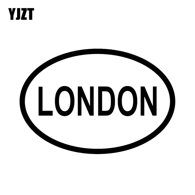 YJZT 13.8CM*9.4CM LONDON CITY COUNTRY CODE OVAL CAR STICKER VINYL DECAL Black Silver C10-01220 | Автомобили и мотоциклы