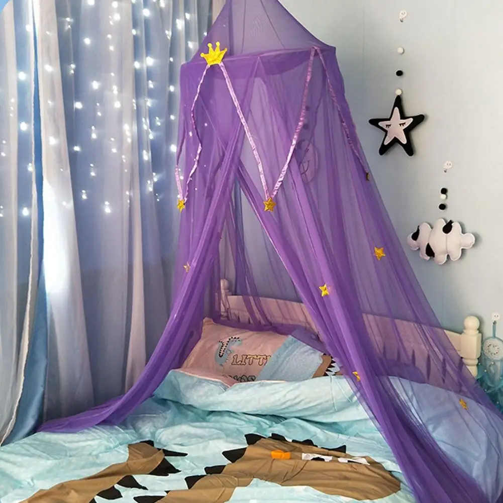 Children's Dome Mosquito Net Pink Bed Yarn European Hanging Princess Style Decorative Drapes - Цвет: Plum