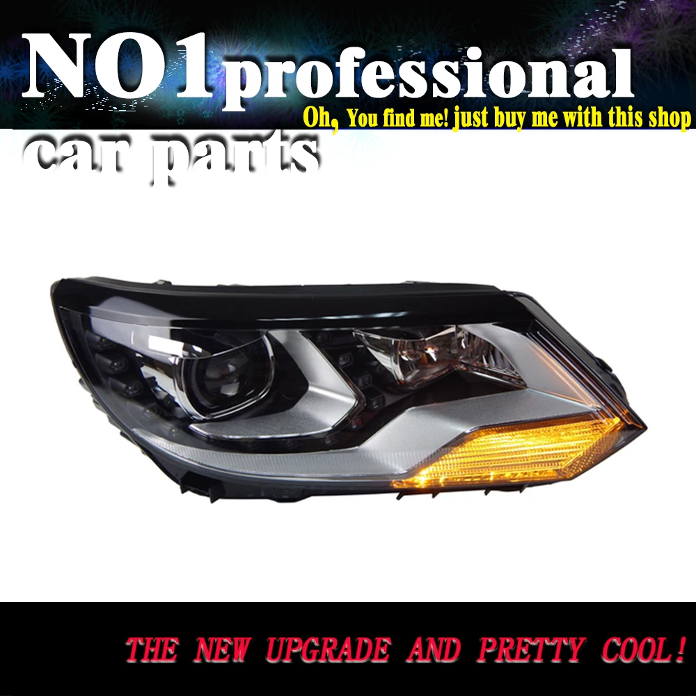 

OUMIAO For Tiguan Headlights 2011-2014 New Tiguan LED Headlight LED DRL Bi Xenon Lens Headlight High Low Beam Parking